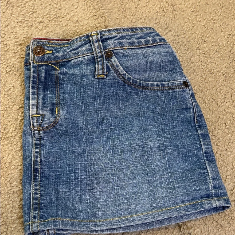Von Dutch vintage Blue Denim mini super short Skirt - Picture 6 of 6